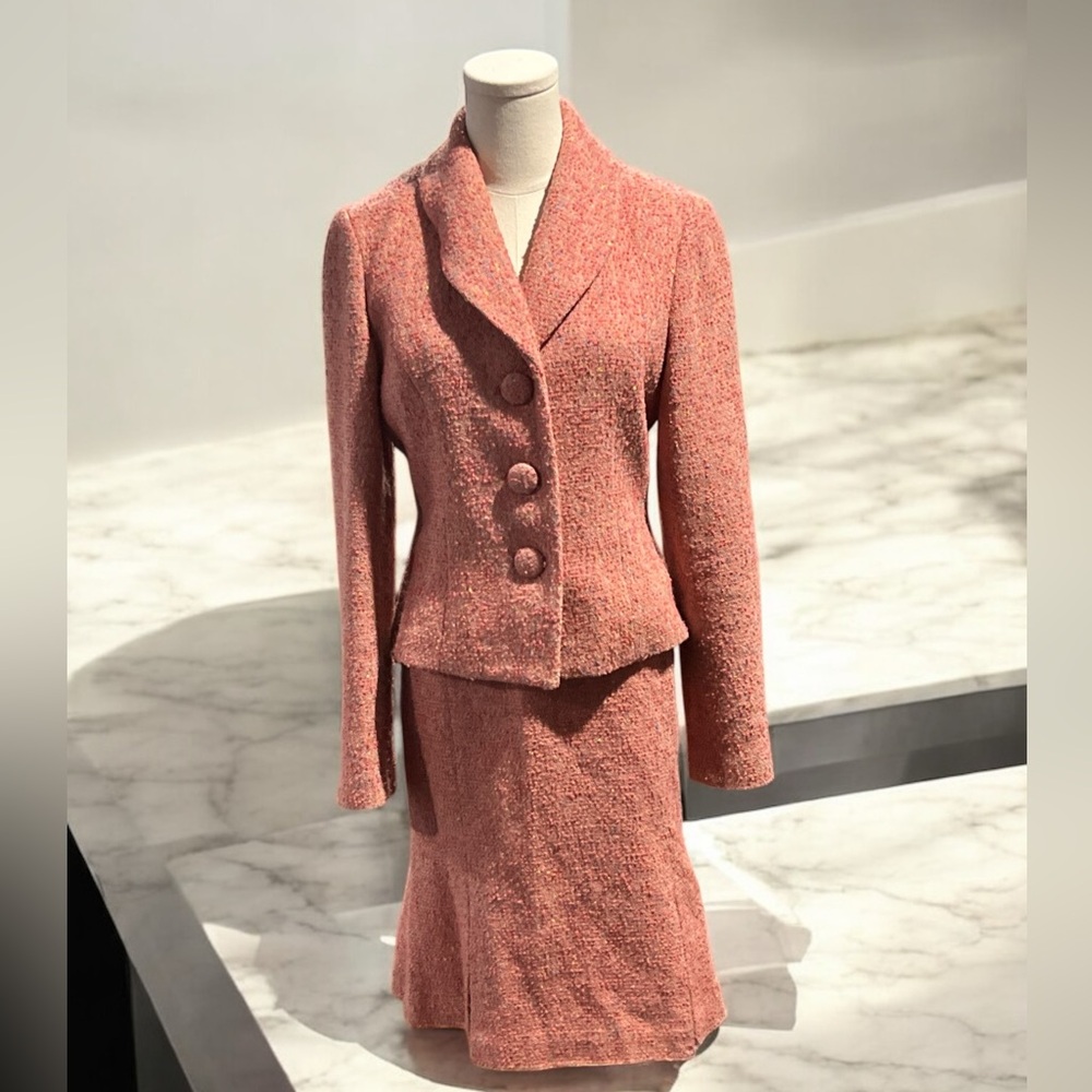 INC International Concepts Wool Blend Two Piece Suit Jacket Size 6, Skirt 8.